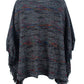 One Size Round Neck Fringe Detail Sleeve Poncho