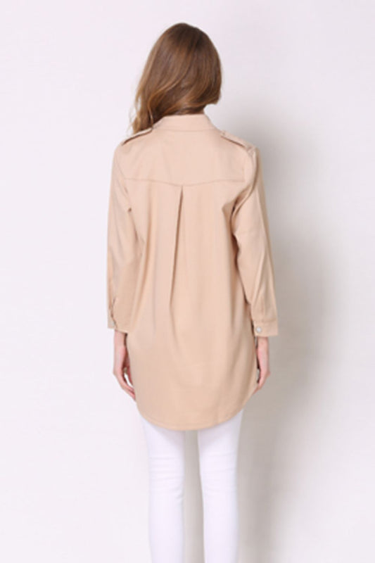 Women's Full Size Open Front Longline Trench Coat