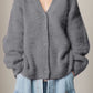 Button Up Dropped Shoulder Cardigan