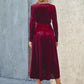 OhSoMidi Tie Front Long Sleeve Slit Dress