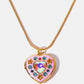 Rhinestone Decor Heart Box Pendant Necklace