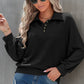 Quarter-Button Collared Sweatshirt