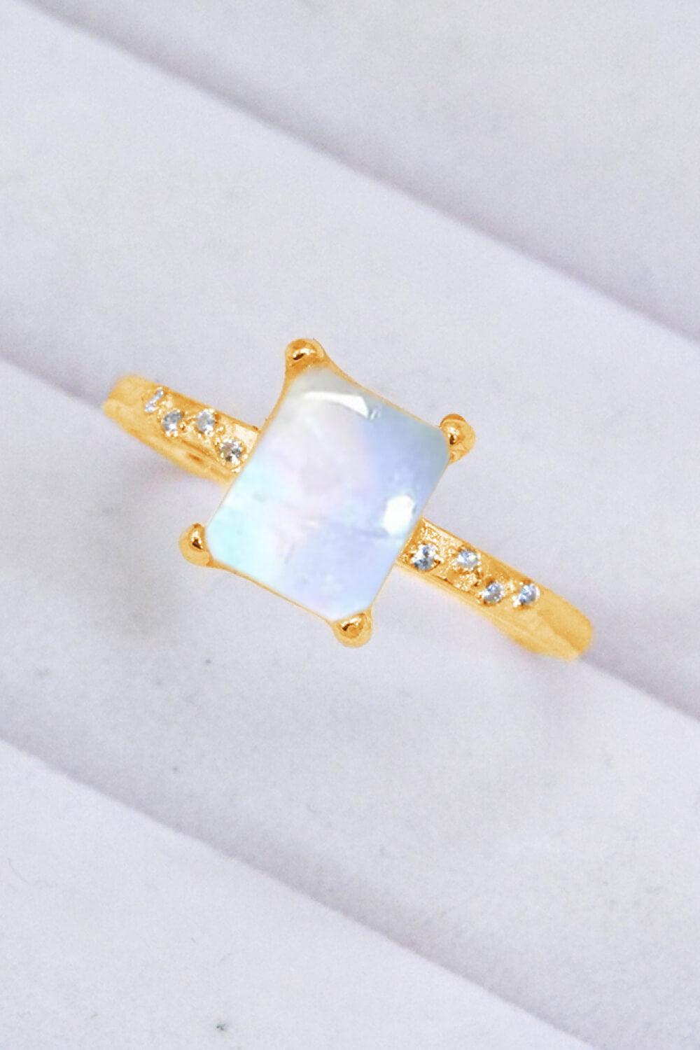 Square Moonstone Ring