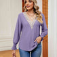Contrast Flounce Sleeve Blouse