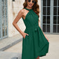 Tied Round Neck Sleeveless Dress