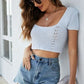 Lace-Up Openwork Square Neck Sweater