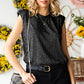 Women's Sequin Round Neck Capped Sleeve Tank