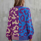 Leopard Round Neck Long Sleeve Sweater