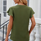 Notched Cap Sleeve T-Shirt
