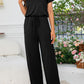 Women's Full Size Round Neck Open Back Jumpsuit with Pockets