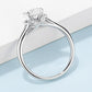 Women's 1 Carat Moissanite 925 Sterling Silver Split Shank Ring