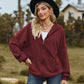 Zip Up Drawstring Long Sleeve Hooded Jacket