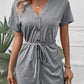 V-Neck Short Sleeve Tied Romper