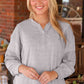 Waffle Buttoned Long Sleeve Top