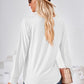 Square Neck Ruched Long Sleeve Blouse