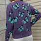 Woven Right Butterfly Dropped Shoulder Crewneck Sweater