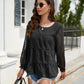Swiss Dot Flounce Sleeve Blouse