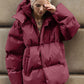Pocketed Zip Up Hooded Puffer Jacket