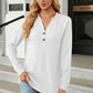 Full Size V-Neck Long Sleeve Blouse