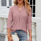 Eyelet Notched Knit Jacquard Top