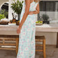Printed Wide Leg Jumpsuit with Pockets