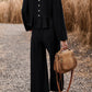 Round Neck Peplum Top and Pants Set