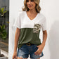 Women's Bryony Color Block V-Neck Short Sleeve Tee