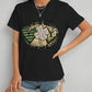 Lucky Clover Round Neck Short Sleeve T-Shirt