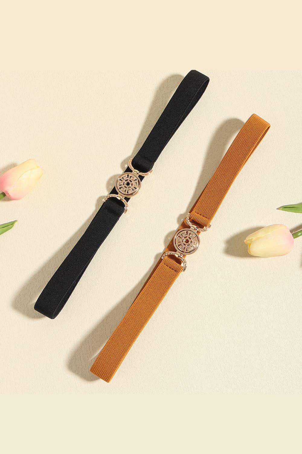 Black or Caramel One Size PU Leather Belt