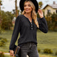 Full Size Puff Sleeve Ruffle Trim Blouse