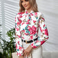 Printed Tie Neck Long Sleeve Blouse