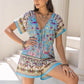 Tied Printed Short Sleeve Romper