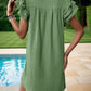 Frill Notched Flounce Sleeve Mini Dress