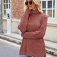 Laken Jay Ribbed Turtleneck Long Sleeve Slit Knit Top