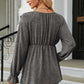 Round Neck Flounce Sleeve Blouse