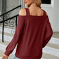 Cold Shoulder Square Neck Cutout Blouse