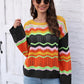 Openwork Round Neck Knit Top
